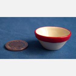 Red Rimmed Mixing Bowl